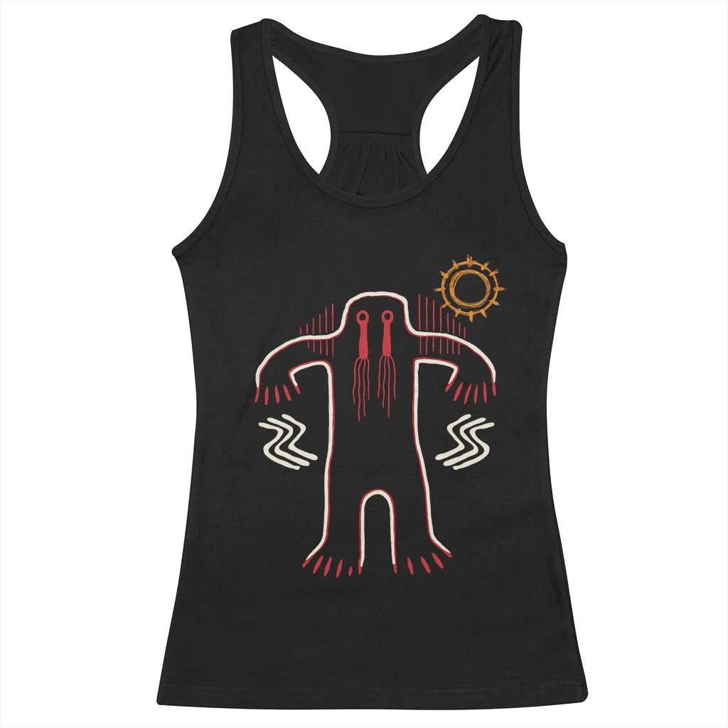 Native American Bigfoot Sasquatch Petroglyph Cave Art Racerback Tank Top TS11 Black Print Your Wear