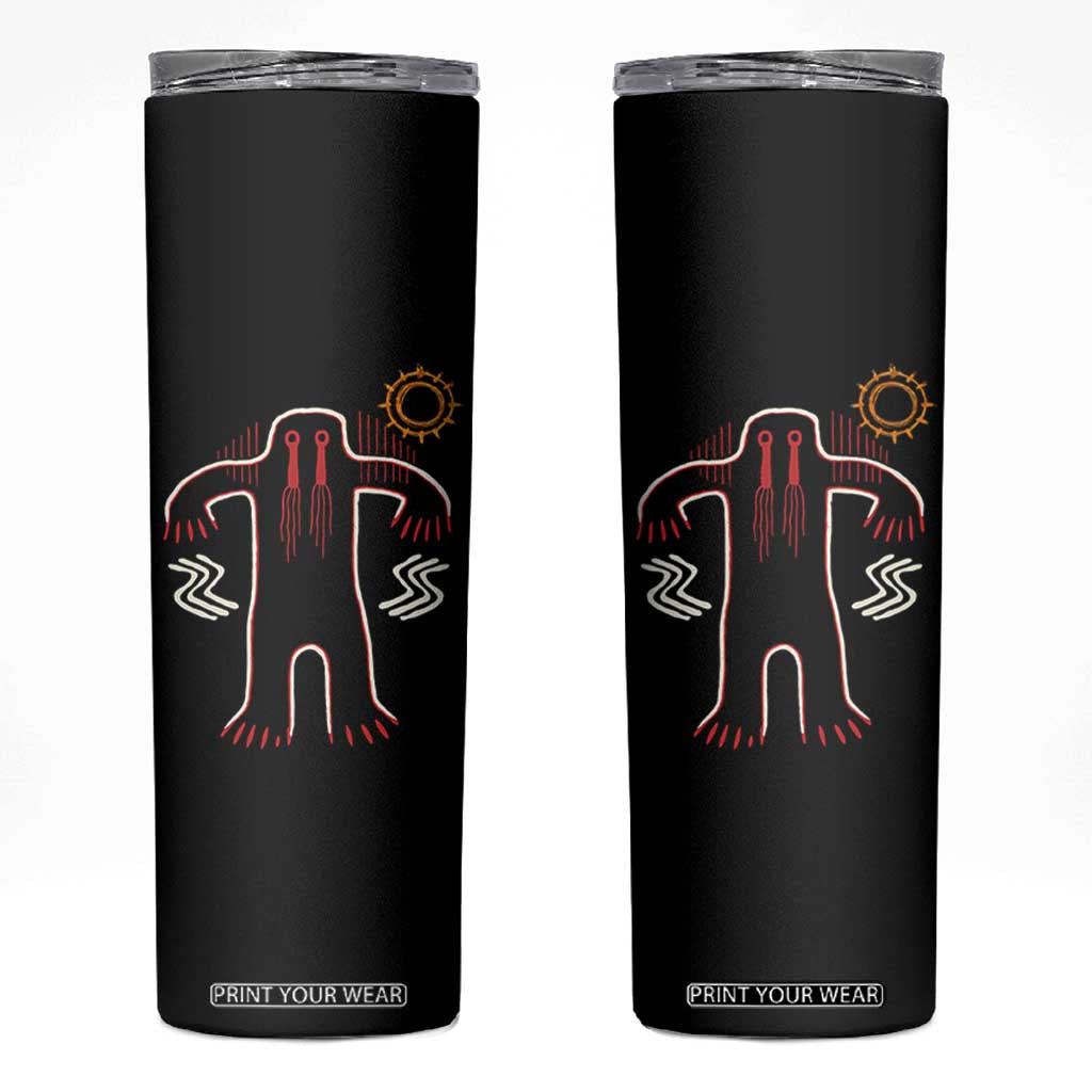 Native American Bigfoot Sasquatch Petroglyph Cave Art Skinny Tumbler TS11 Black Print Your Wear