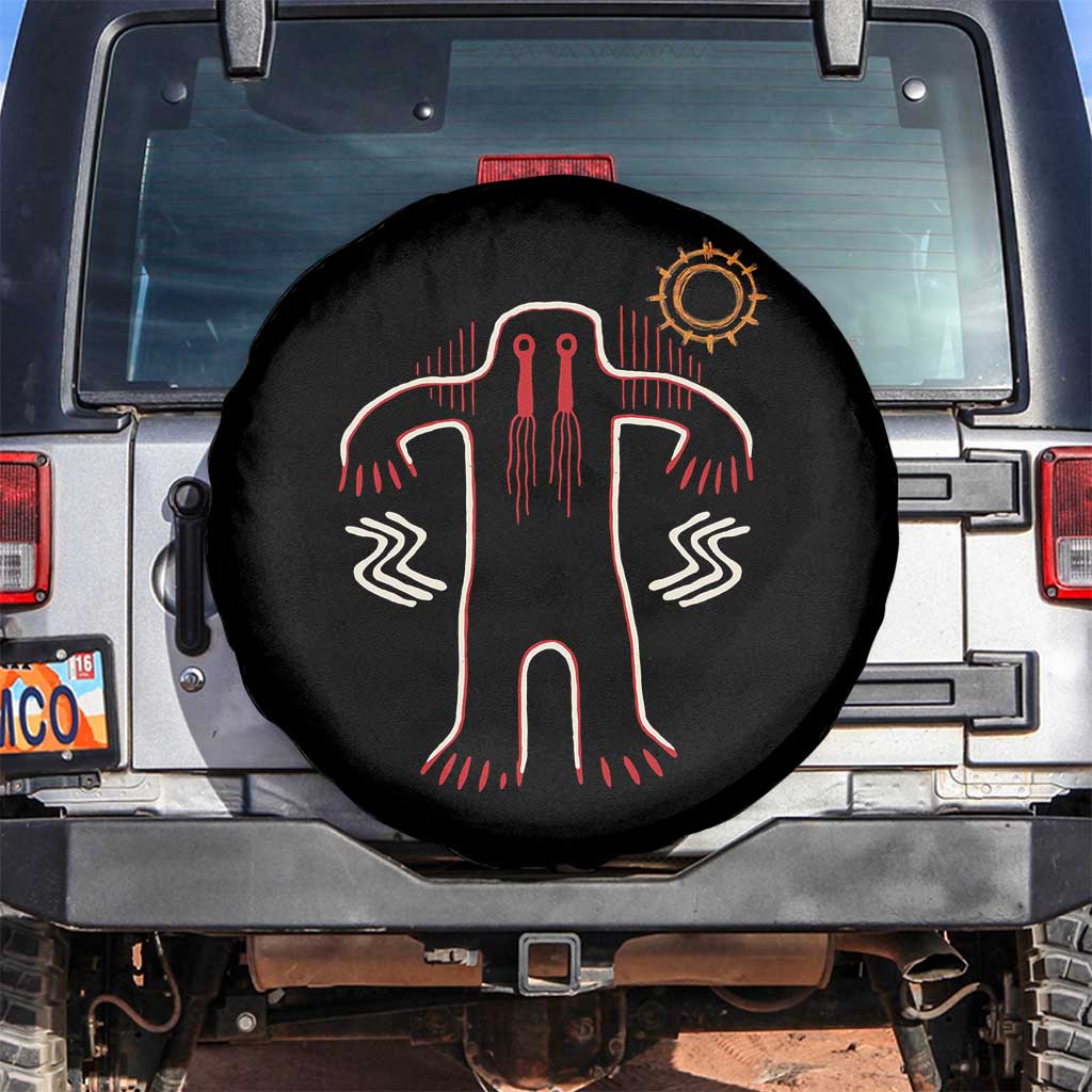 Native American Bigfoot Sasquatch Petroglyph Cave Art Spare Tire Cover TS11 No hole Black Print Your Wear