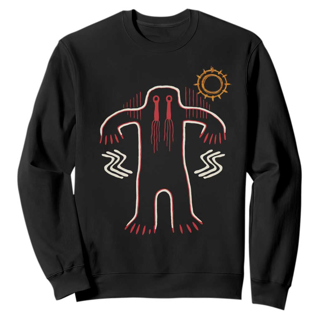 Native American Bigfoot Sasquatch Petroglyph Cave Art Sweatshirt TS11 Black Print Your Wear