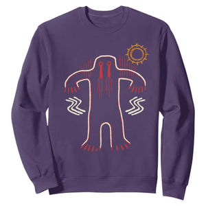 Native American Bigfoot Sasquatch Petroglyph Cave Art Sweatshirt TS11 Purple Print Your Wear