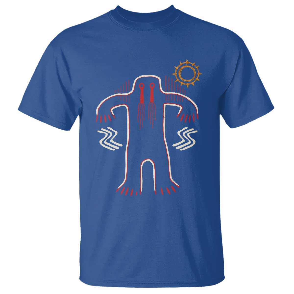 Native American Bigfoot Sasquatch Petroglyph Cave Art T Shirt TS11 Royal Blue Print Your Wear