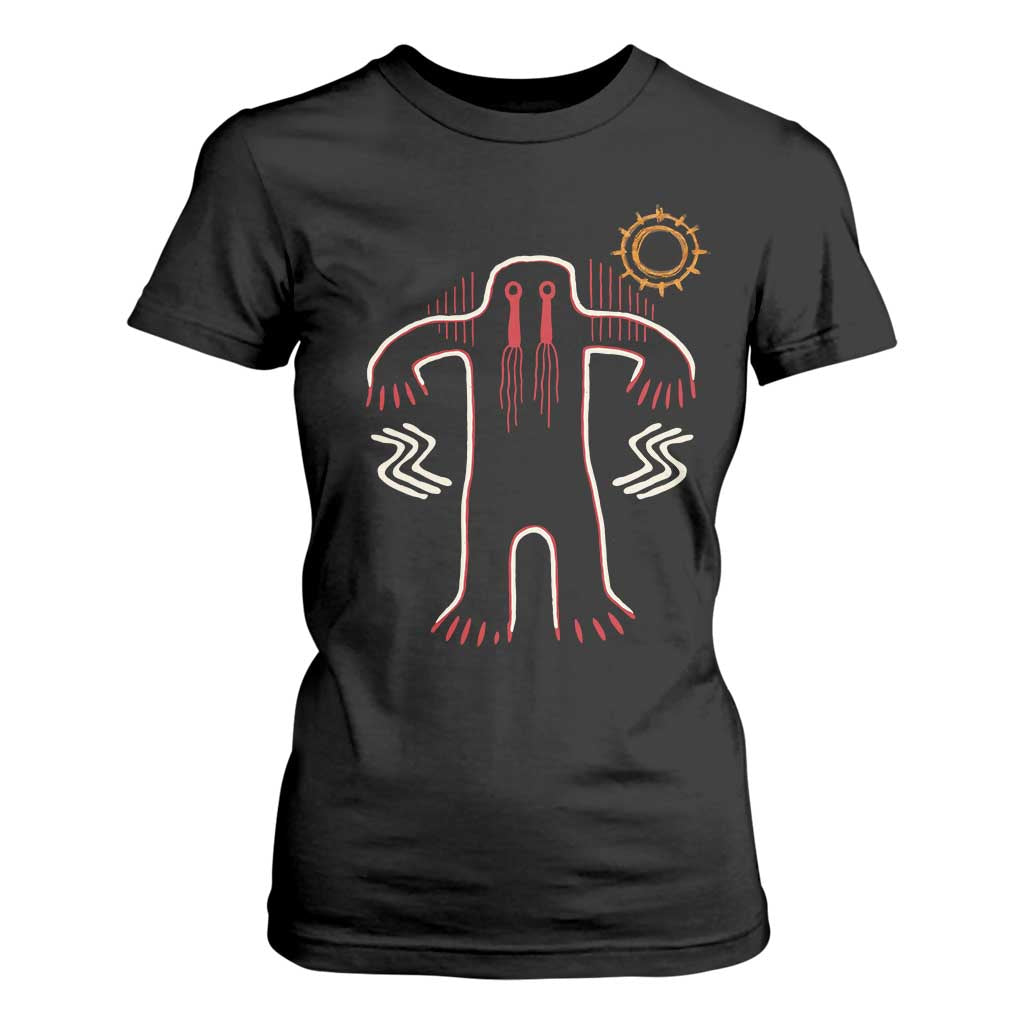 Native American Bigfoot Sasquatch Petroglyph Cave Art T Shirt For Women TS11 Black Print Your Wear