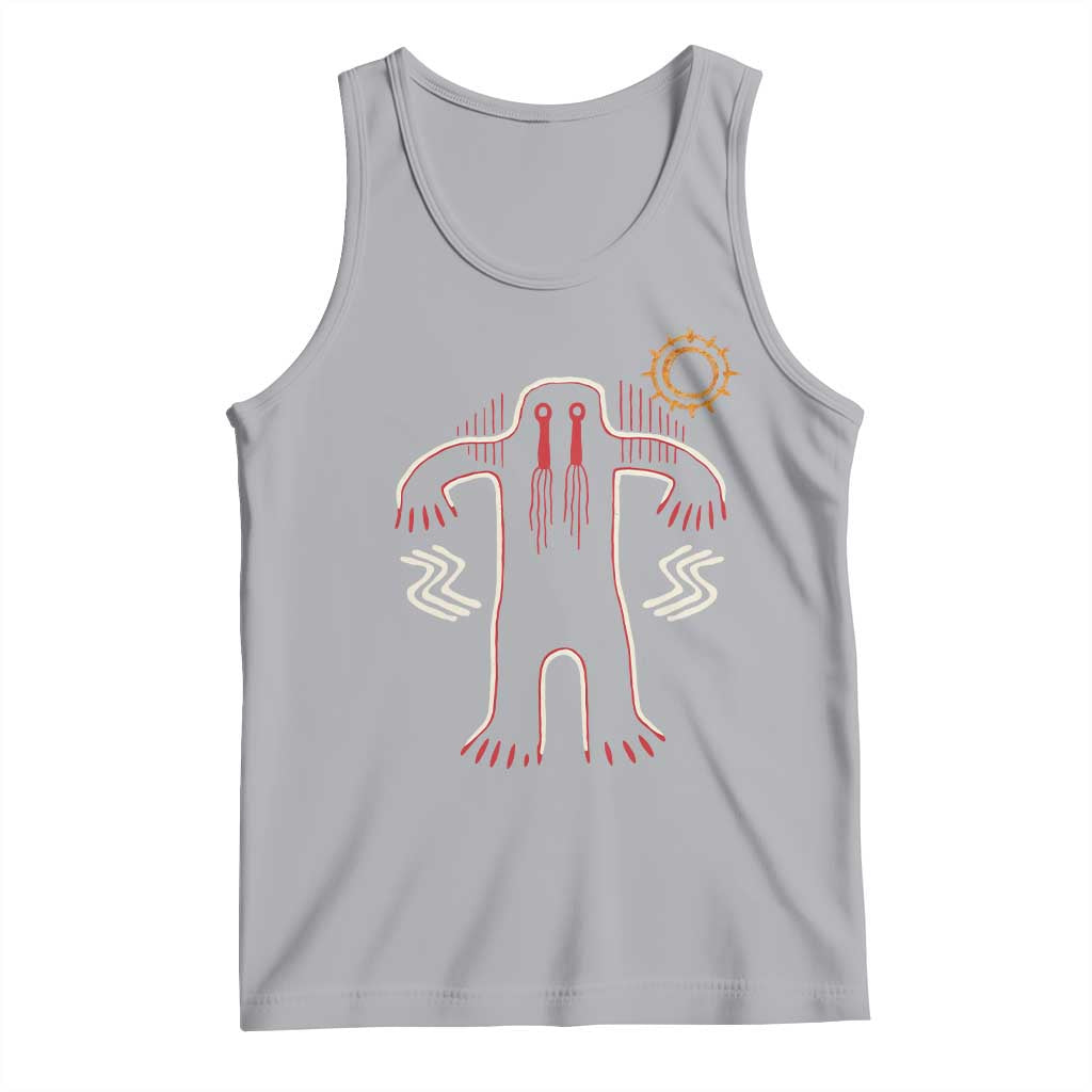 Native American Bigfoot Sasquatch Petroglyph Cave Art Tank Top TS11 Athletic Heather Print Your Wear
