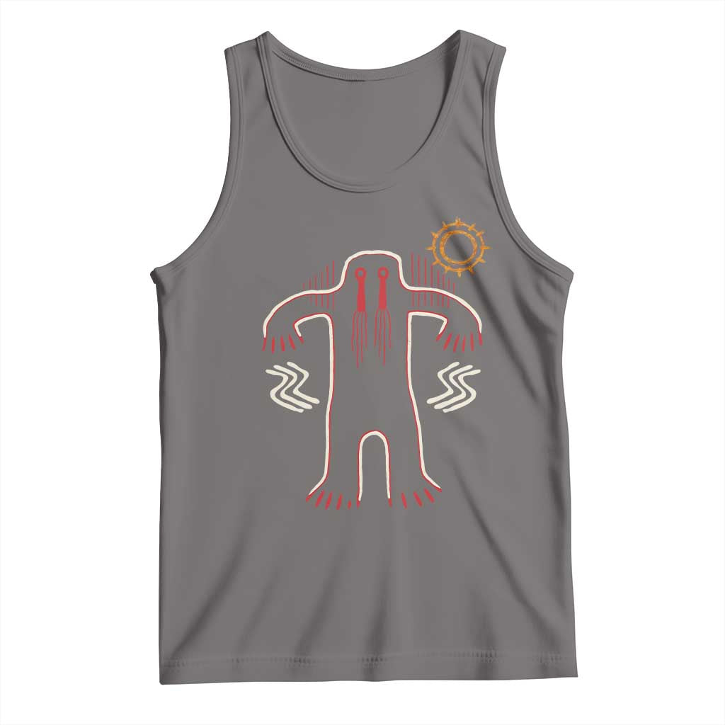 Native American Bigfoot Sasquatch Petroglyph Cave Art Tank Top TS11 Deep Heather Print Your Wear