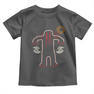 Native American Bigfoot Sasquatch Petroglyph Cave Art Toddler T Shirt TS11 Dark Heather Print Your Wear