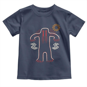 Native American Bigfoot Sasquatch Petroglyph Cave Art Toddler T Shirt TS11 Navy Print Your Wear