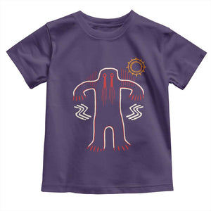 Native American Bigfoot Sasquatch Petroglyph Cave Art Toddler T Shirt TS11 Purple Print Your Wear
