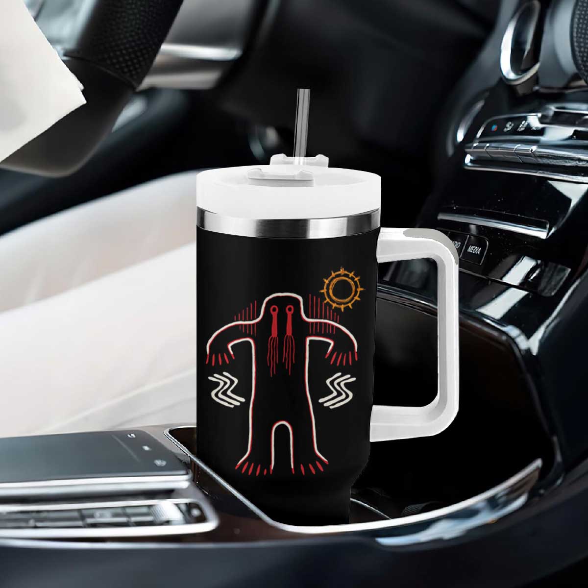 Native American Bigfoot Sasquatch Petroglyph Cave Art Tumbler With Handle TS11 Print Your Wear
