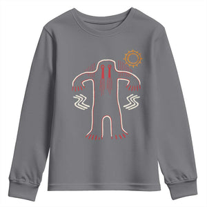 Native American Bigfoot Sasquatch Petroglyph Cave Art Youth Sweatshirt TS11 Charcoal Print Your Wear