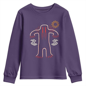 Native American Bigfoot Sasquatch Petroglyph Cave Art Youth Sweatshirt TS11 Purple Print Your Wear