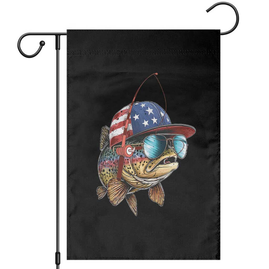 Funny Patriot American Flag Bass Fish Fishing Garden Flag TS11 Black Print Your Wear
