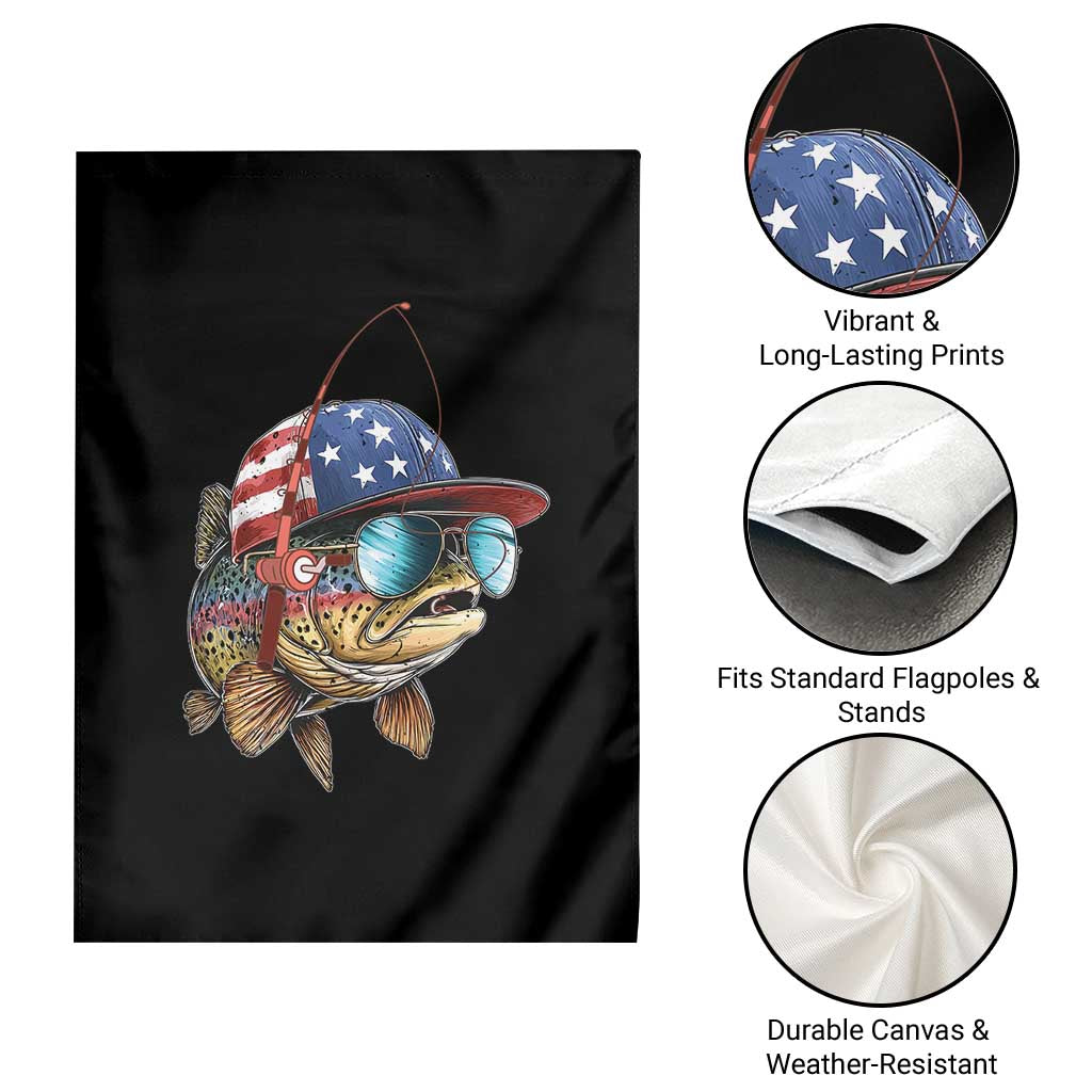 Funny Patriot American Flag Bass Fish Fishing Garden Flag TS11 Print Your Wear