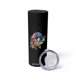 Funny Patriot American Flag Bass Fish Fishing Skinny Tumbler TS11 Print Your Wear