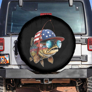Funny Patriot American Flag Bass Fish Fishing Spare Tire Cover TS11 No hole Black Print Your Wear