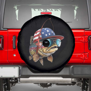 Funny Patriot American Flag Bass Fish Fishing Spare Tire Cover TS11 Black Print Your Wear