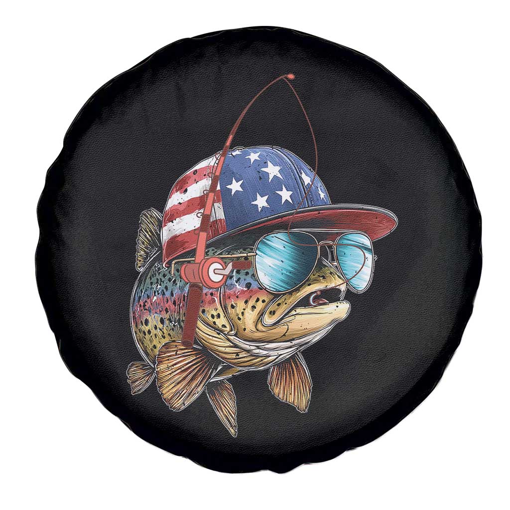 Funny Patriot American Flag Bass Fish Fishing Spare Tire Cover TS11 Print Your Wear