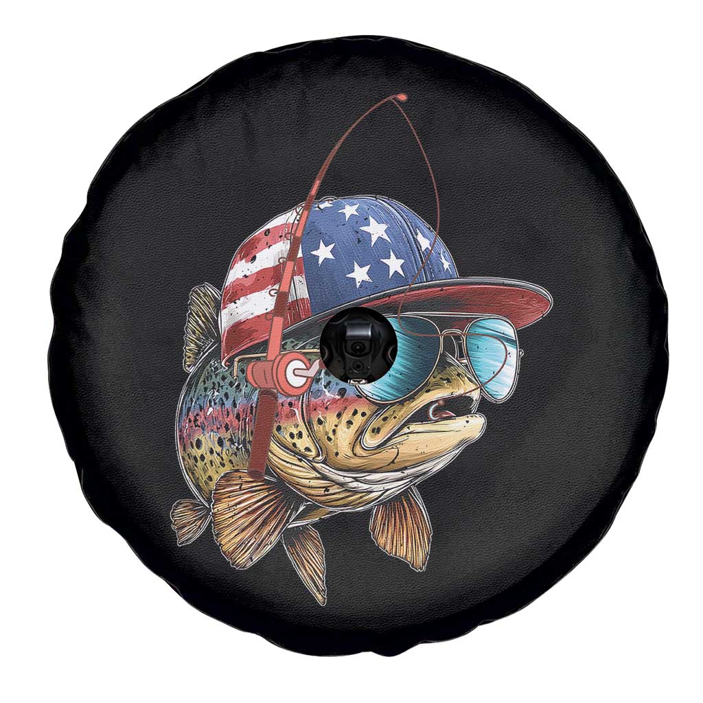 Funny Patriot American Flag Bass Fish Fishing Spare Tire Cover TS11 Print Your Wear