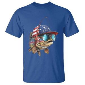 Funny Patriot American Flag Bass Fish Fishing T Shirt TS11 Royal Blue Print Your Wear