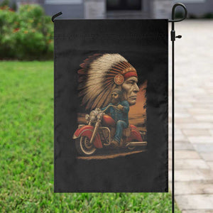 Indian American Rider Garden Flag Vintage Native American Motorcycle TS11 Print Your Wear