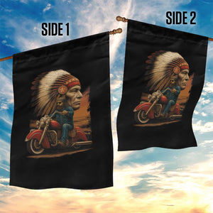 Indian American Rider Garden Flag Vintage Native American Motorcycle TS11 Print Your Wear