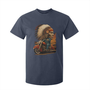 Indian American Rider T Shirt For Kid Vintage Native American Motorcycle TS11 Navy Print Your Wear