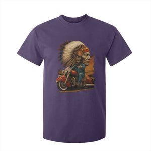 Indian American Rider T Shirt For Kid Vintage Native American Motorcycle TS11 Purple Print Your Wear
