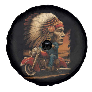 Indian American Rider Spare Tire Cover Vintage Native American Motorcycle TS11 Print Your Wear