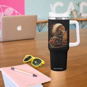 Indian American Rider Tumbler With Handle Vintage Native American Motorcycle TS11 Print Your Wear