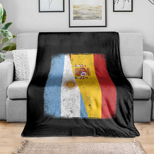 Spain Argentina Half Flag Spanish Argentinian Roots Throw Blanket