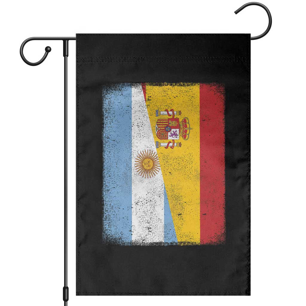 Spain Argentina Half Flag Spanish Argentinian Roots Garden Flag TS11 Black Print Your Wear