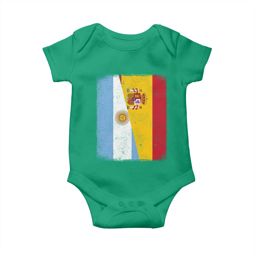 Spain Argentina Half Flag Spanish Argentinian Roots Baby Onesie