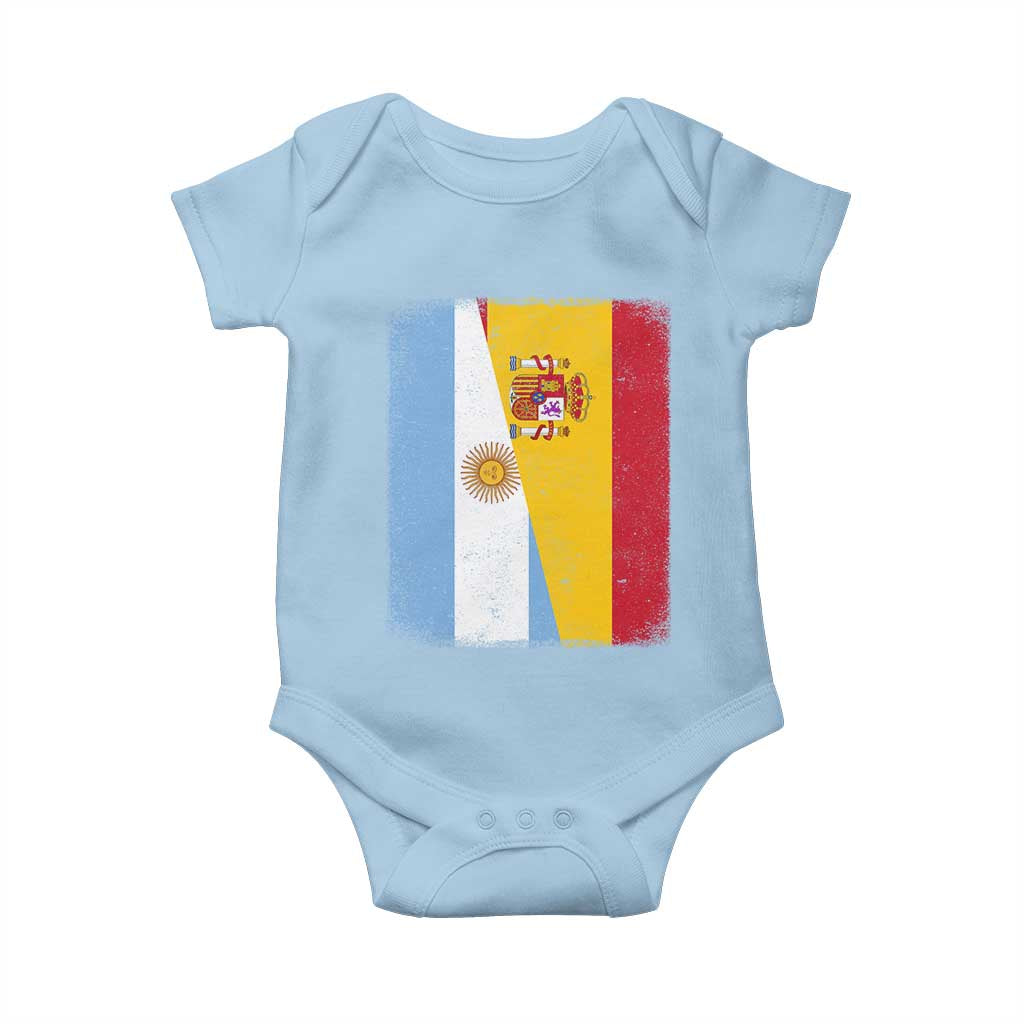 Spain Argentina Half Flag Spanish Argentinian Roots Baby Onesie