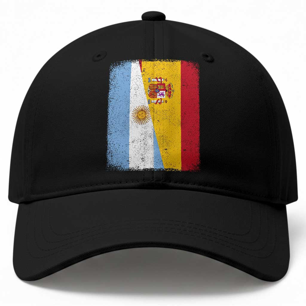 Spain Argentina Half Flag Spanish Argentinian Roots Baseball Cap TS11 Print Your Wear