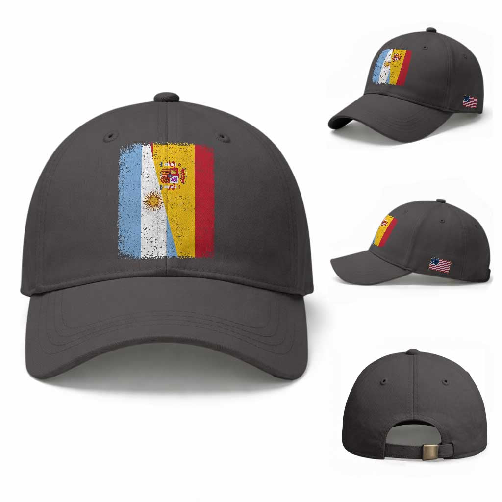 Spain Argentina Half Flag Spanish Argentinian Roots Baseball Cap
