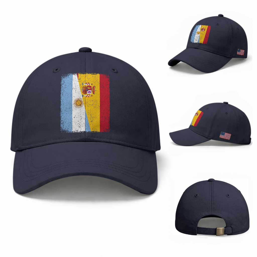 Spain Argentina Half Flag Spanish Argentinian Roots Baseball Cap