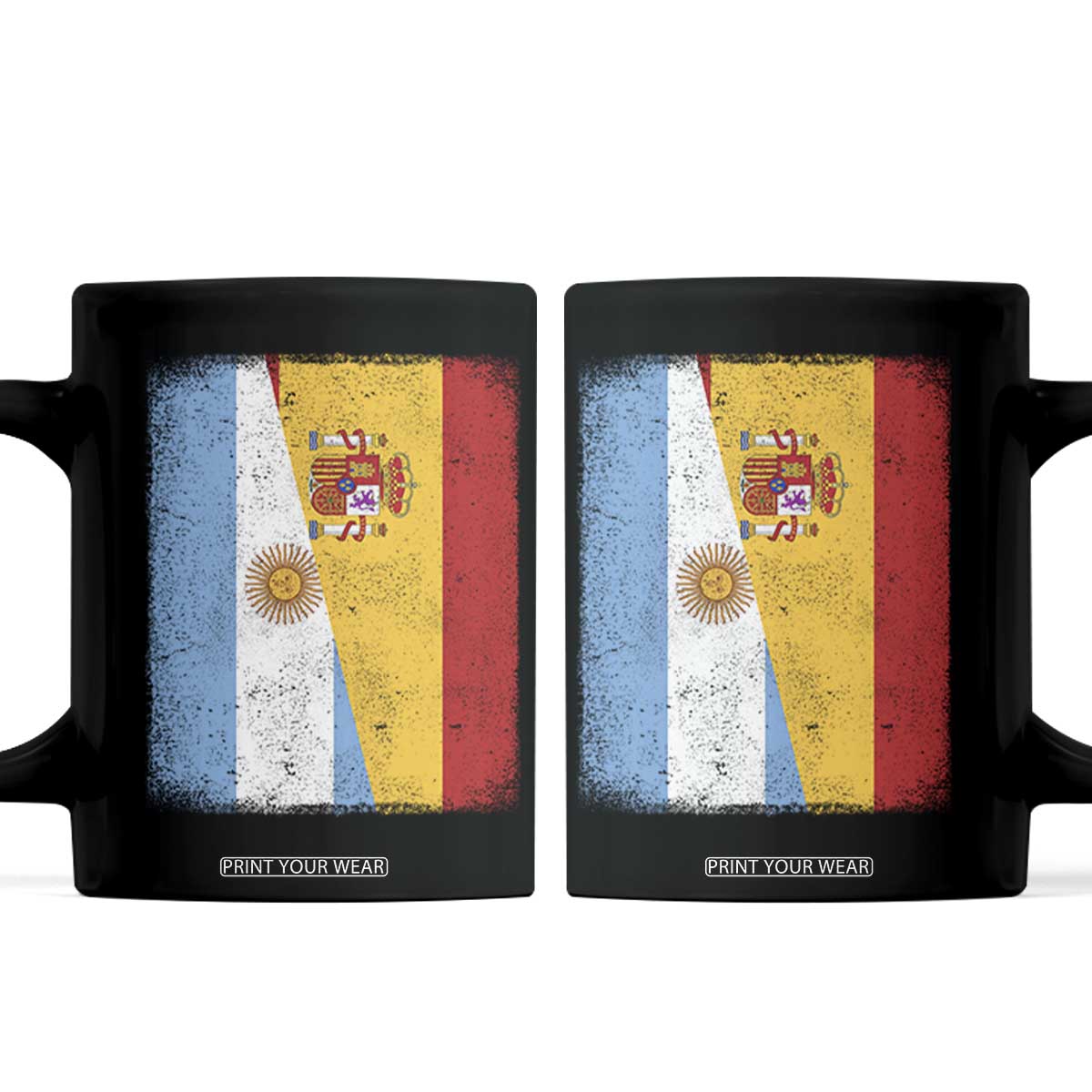 Spain Argentina Half Flag Spanish Argentinian Roots Coffee Mug