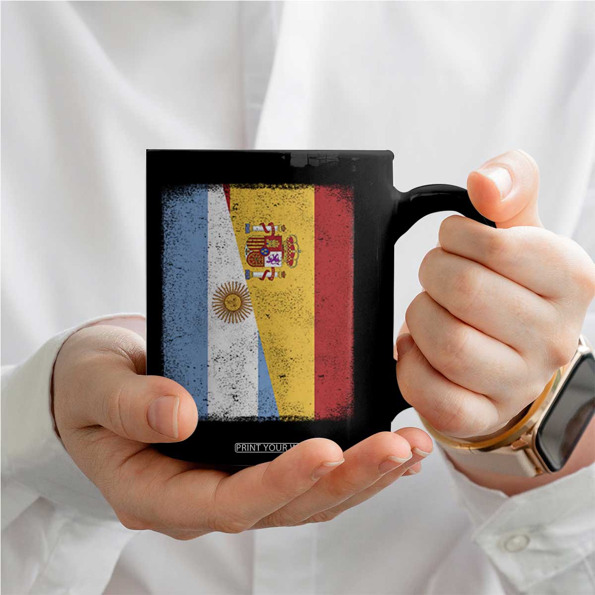 Spain Argentina Half Flag Spanish Argentinian Roots Coffee Mug