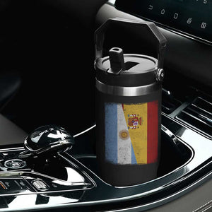 Spain Argentina Half Flag Spanish Argentinian Roots Flip Straw Tumbler