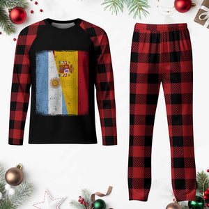 Spain Argentina Half Flag Spanish Argentinian Roots Plaid Pajama Set