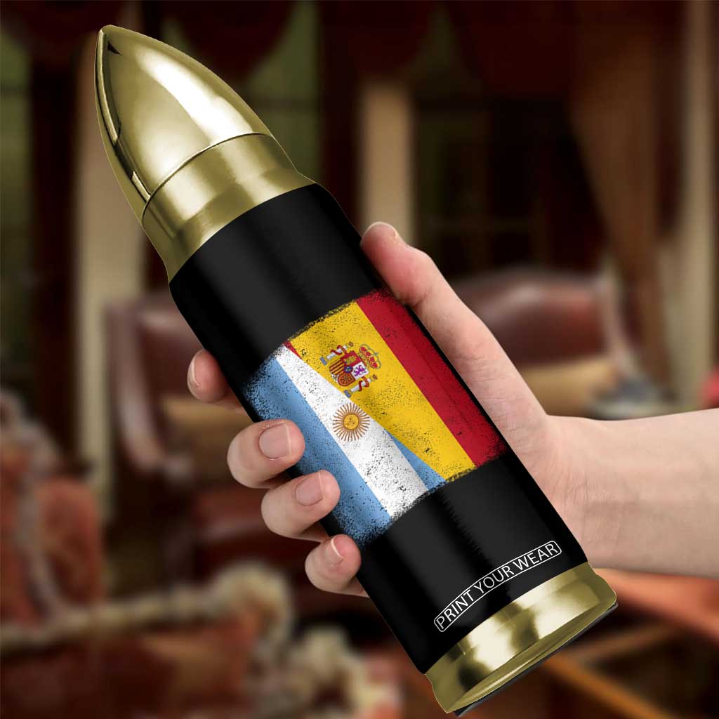 Spain Argentina Half Flag Spanish Argentinian Roots Bullet Tumbler