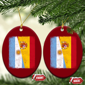 Spain Argentina Half Flag Spanish Argentinian Roots Ceramic Ornament