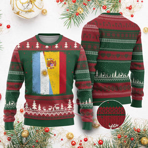 Spain Argentina Half Flag Spanish Argentinian Roots Ugly Christmas Sweater