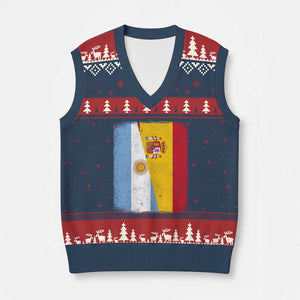 Spain Argentina Half Flag Spanish Argentinian Roots V-Neck Knit Sweater Vest