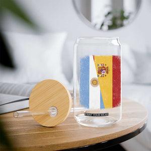 Spain Argentina Half Flag Spanish Argentinian Roots Glass Can