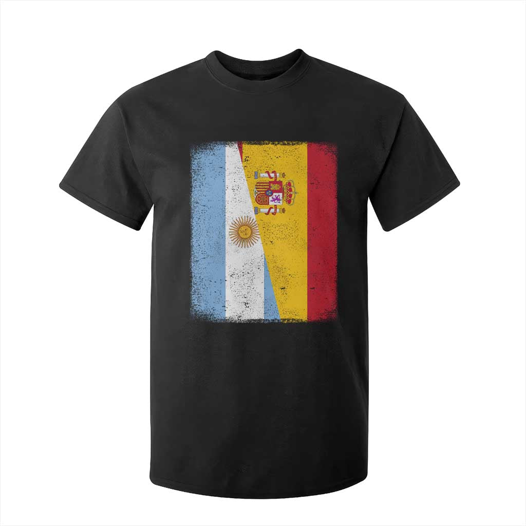 Spain Argentina Half Flag Spanish Argentinian Roots T Shirt For Kid
