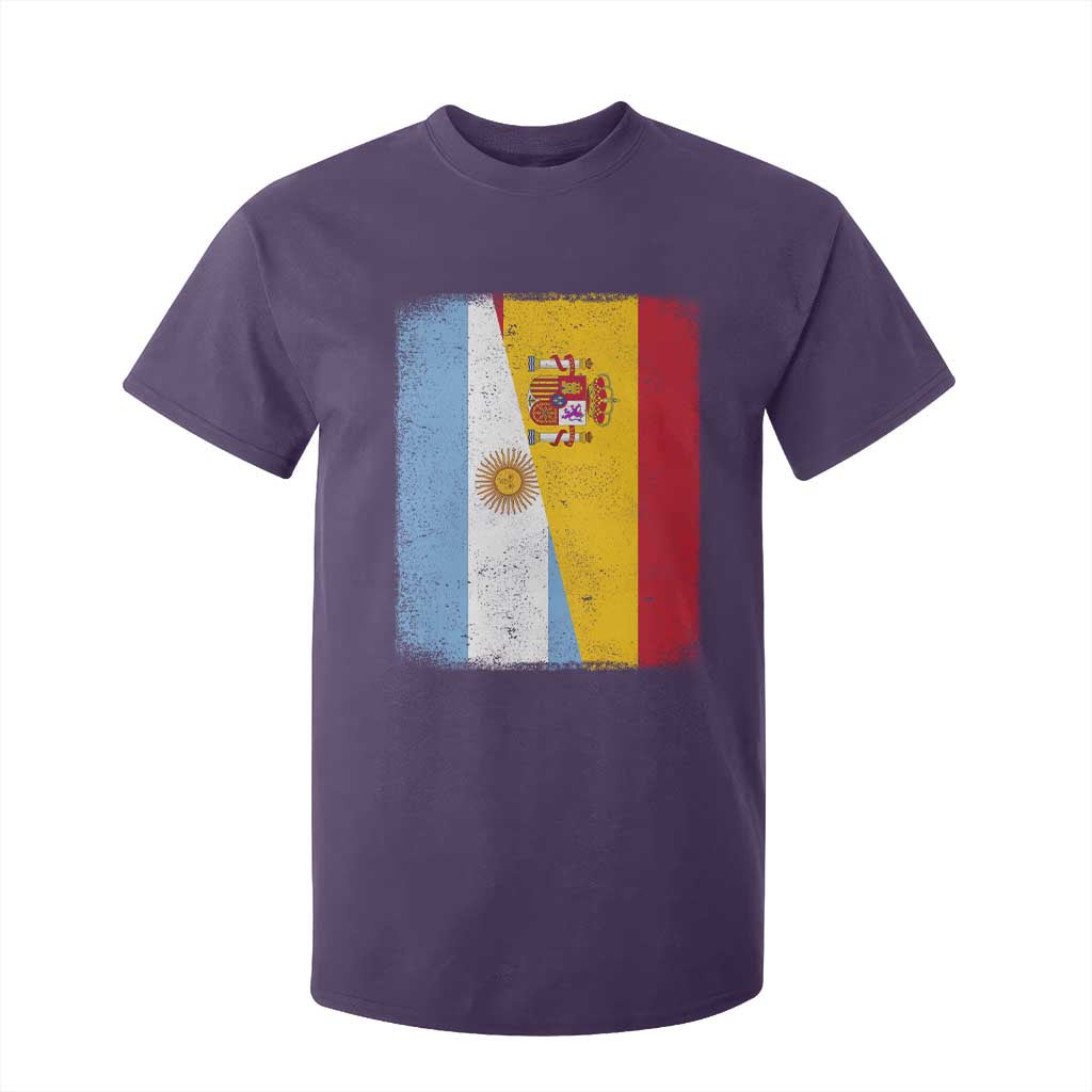 Spain Argentina Half Flag Spanish Argentinian Roots T Shirt For Kid