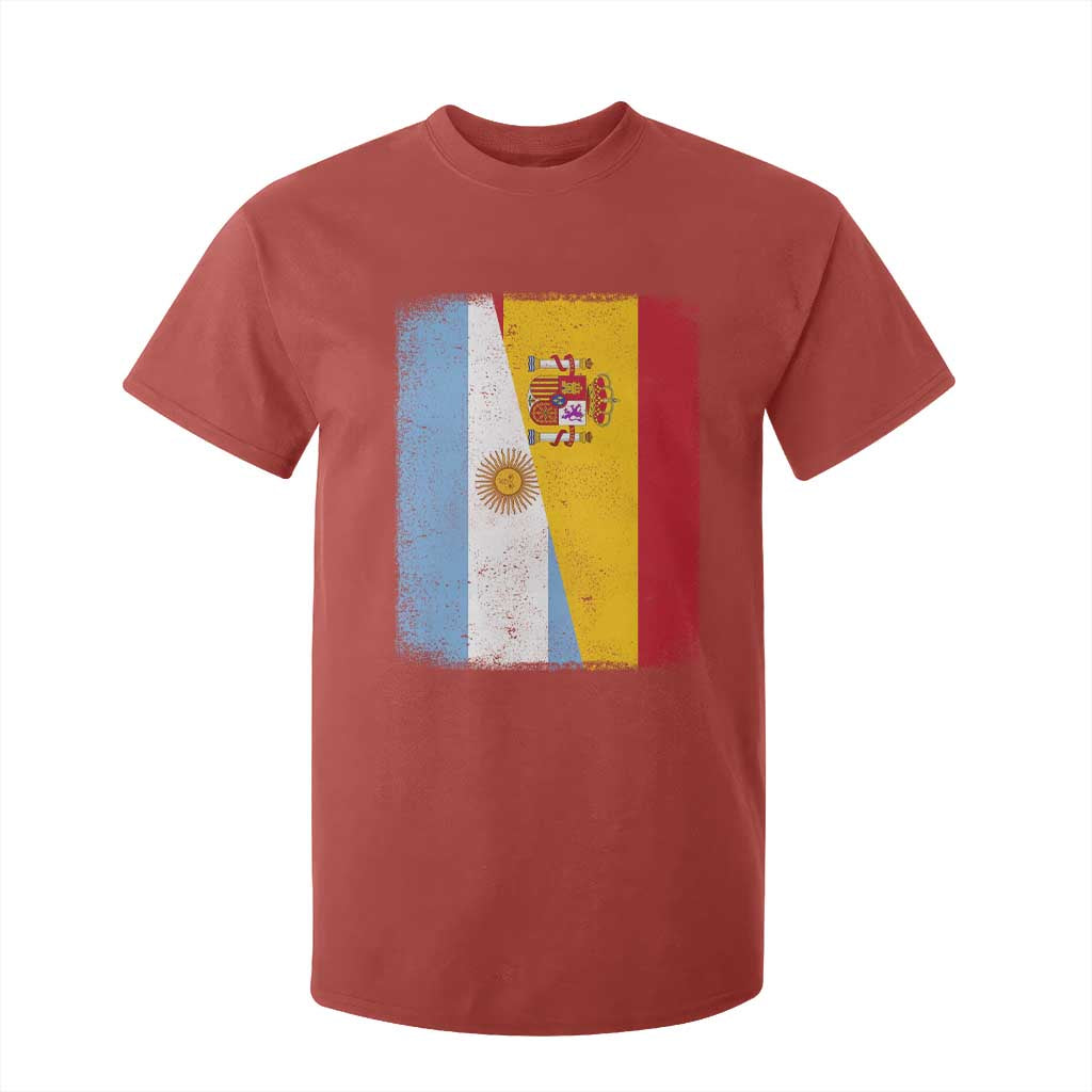 Spain Argentina Half Flag Spanish Argentinian Roots T Shirt For Kid
