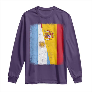 Spain Argentina Half Flag Spanish Argentinian Roots Long Sleeve Shirt
