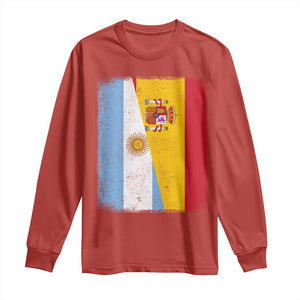 Spain Argentina Half Flag Spanish Argentinian Roots Long Sleeve Shirt